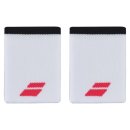  FROTKI NA RĘKĘ BABOLAT LOGO JUMBO WRISTBAND WHITE/STRIKE RED 2SZT